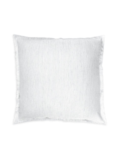 Shop Anaya So Soft Linen Striped Down Pillow In Grey And White