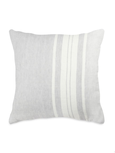 Shop Anaya So Soft Linen Bold Stripes Pillow In Grey And White