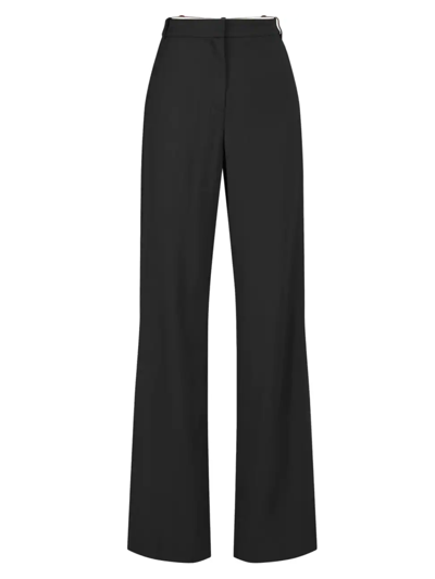Shop Halston Women's Aubrie High-rise Wide-leg Trousers In Black