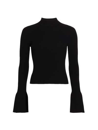 Shop A.l.c Women's Devin Wool Bell-sleeve Sweater In Black