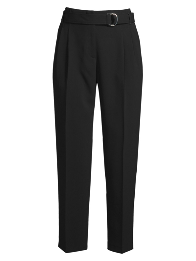 Shop Hugo Boss Women's Tapia Belted Cropped Pants In Black