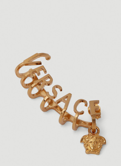 Shop Versace Medusa Logo Ear Cuff In Gold