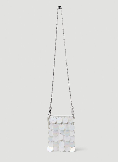 Shop Rabanne Paco  Sparkle Mini Shoulder Bag In White