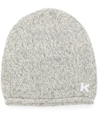 Shop Kenzo Logo Embroidered Knitted Beanie In Grey