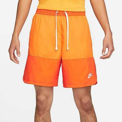 Shop Nike Men's Sportswear Sport Essentials Lined Flow Shorts In Magma Orange/kumquat/white