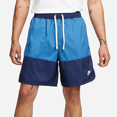 Shop Nike Men's Sportswear Sport Essentials Lined Flow Shorts In Midnight Navy/dark Marina Blue/white