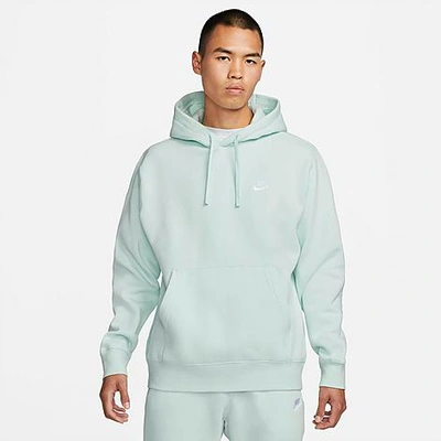 Shop Nike Sportswear Club Fleece Embroidered Hoodie In Barely Green/barely Green/white
