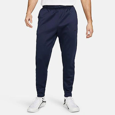Shop Nike Men's Therma-fit Tapered Fitness Sweatpants In Obsidian/black
