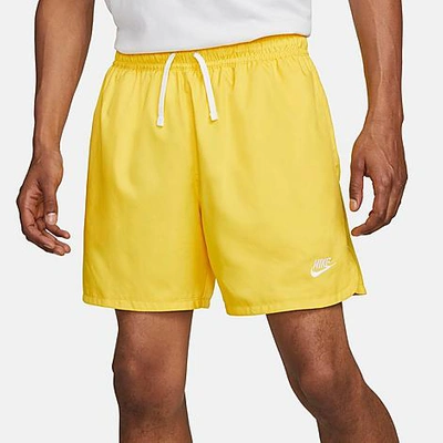 Shop Nike Men's Sportswear Sport Essentials Lined Flow Shorts In Yellow Strike/white