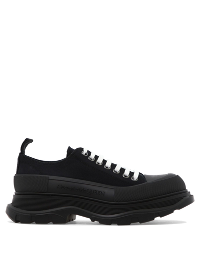 Shop Alexander Mcqueen Men's Black Fabric Sneakers