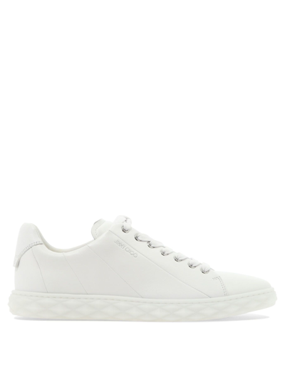 Shop Jimmy Choo Men's White Leather Sneakers