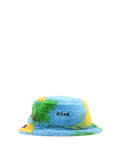 Shop Msgm Men's Light Blue Polyester Hat