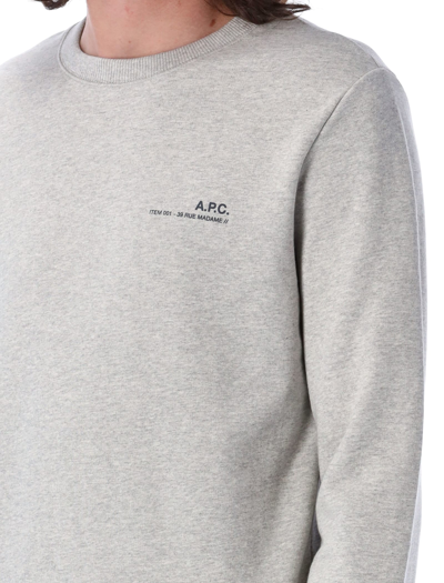 Shop Apc Item Sweatshirt In Heater Grey