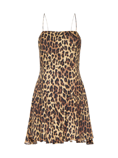 Shop Alice And Olivia Dress In Spotted Leopard Dark Tan