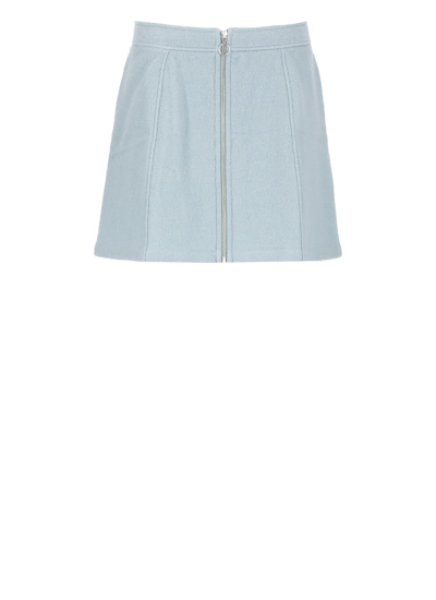 Shop Apc Alice Mini Skirt In Bleu Gris Chine