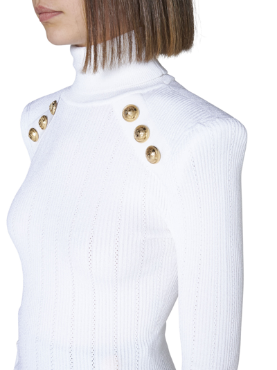 Shop Balmain Sweater In Blanc