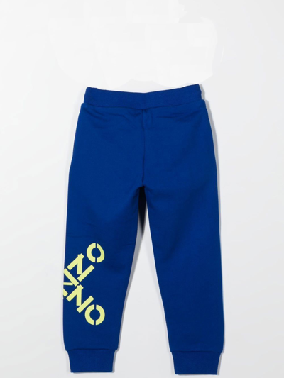 Shop Kenzo Trousers With Print In Blue