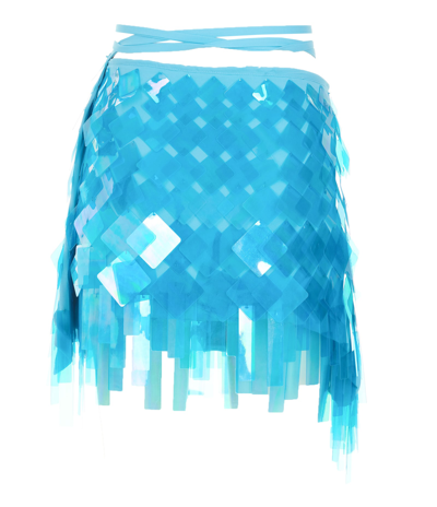 Attico Aurelie Embellished Mini Skirt In Light Blue