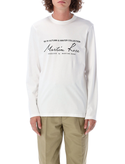 Shop Martine Rose Classic Long Sleeves Logo T-shirt In White