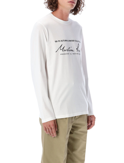 Shop Martine Rose Classic Long Sleeves Logo T-shirt In White