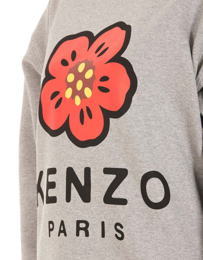 Shop Kenzo Boke Flower Crest Logo Sweatshirt In Grey