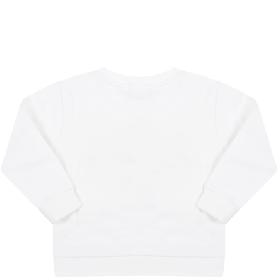 Shop Stella Mccartney White Sweatshirt For Baby Girl With Logo