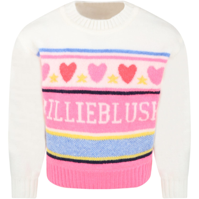 Shop Billieblush Multicolor Sweater For Girl With Logo
