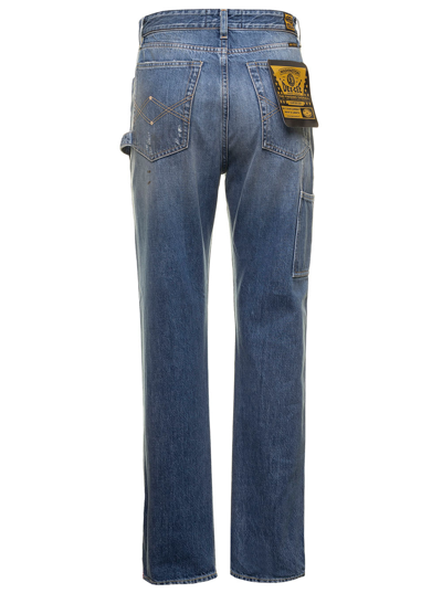 Shop Washington Dee Cee Blue Farmer Jeans In Denim With Pockets And Ripped And Stained Effect Wsashington Dee Cee Woman In Light Blue