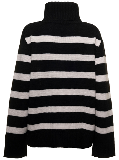 Shop Allude Black And White Striped Sweater In Knittted Cashmere Blend  Woman