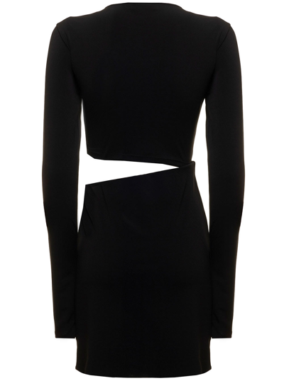 Shop The Andamane Black Minidress In Stretch Jersey With Asymmetrical Cut Out Details  Woman
