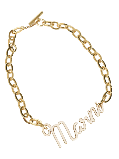 Shop Marni Logo Chain Necklace