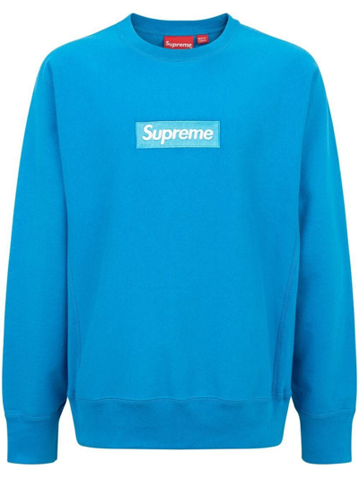 Shop Supreme Box Logo Crew-neck Sweatshirt In Blue