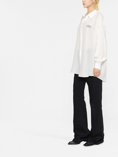 Shop Balenciaga Fashion Institute Oversized Shirt In White