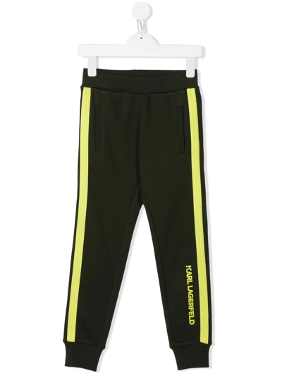 Shop Karl Lagerfeld Logo-print Track Pants In Green