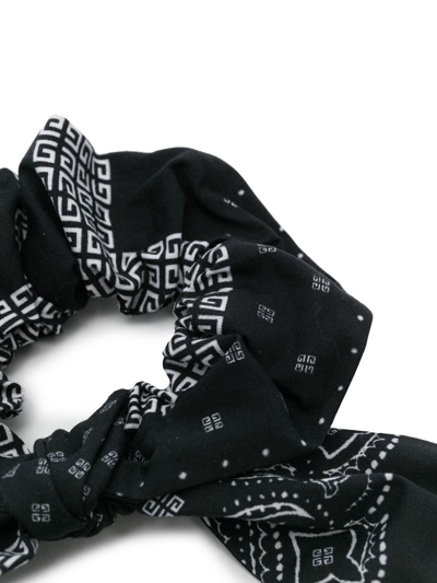 Shop Givenchy Bandana-print Scrunchie In Black