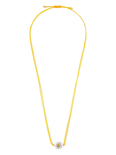 Shop Yvonne Léon 9kt Yellow Gold Daisy Citrine Necklace