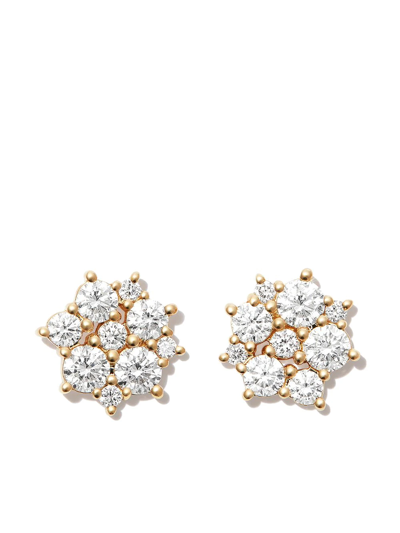 Sydney Evan 14kt Yellow Gold Cocktail Disc Diamond Stud Earrings In Gold