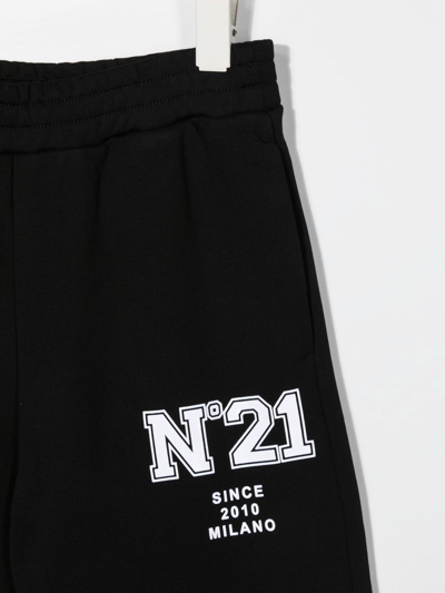 Shop N°21 Logo Print Cotton Track Pants In Black