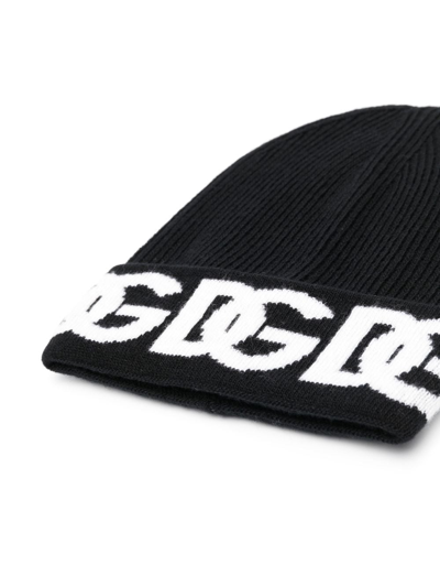 Shop Dolce & Gabbana Logo-knit Virgin Wool Beanie In Black