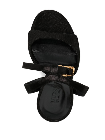 Shop Versace Medusa Safety Pin 110mm Sandals In Black