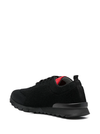 Shop Kiton Sock-panel Detail Sneakers In Black