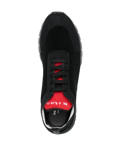 Shop Kiton Sock-panel Detail Sneakers In Black