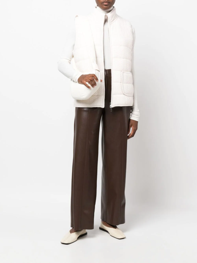 Shop Arch 4 Textured-knit Padded Gilet Jacket In Neutrals