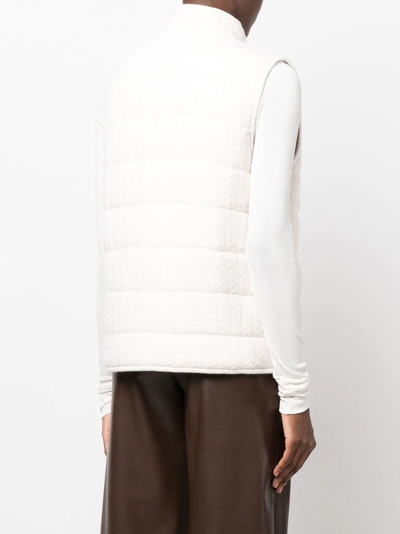 Shop Arch 4 Textured-knit Padded Gilet Jacket In Neutrals