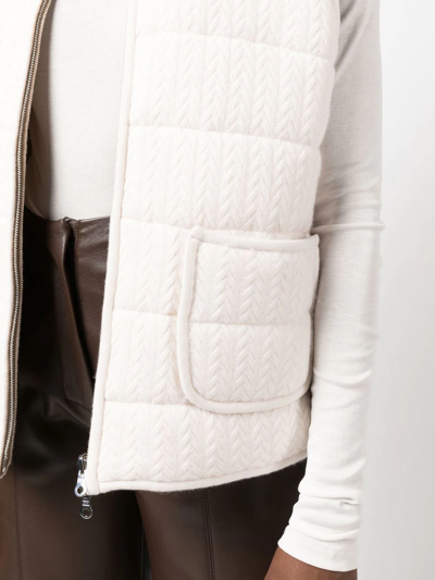Arch 4 Textured-knit Padded Gilet Jacket In Neutrals