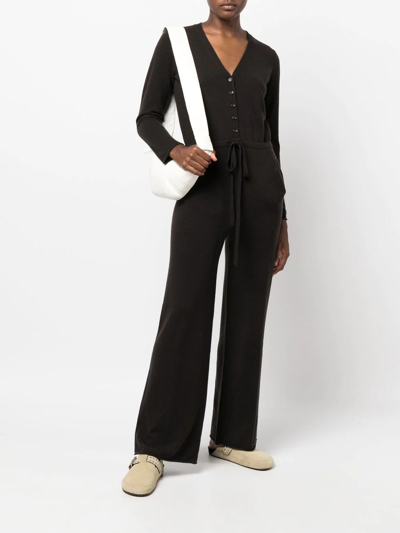 Shop Allude Fine-knit Jumpsuit In Brown
