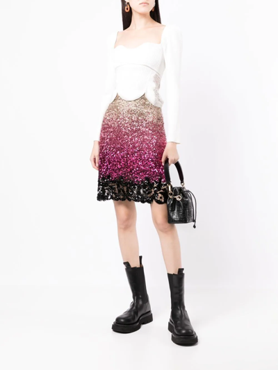 Ermanno Scervino Sequinned Gradient-effect Mini Dress In Pink