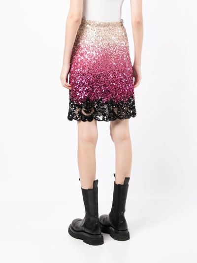 Ermanno Scervino Sequinned Gradient-effect Mini Dress In Pink