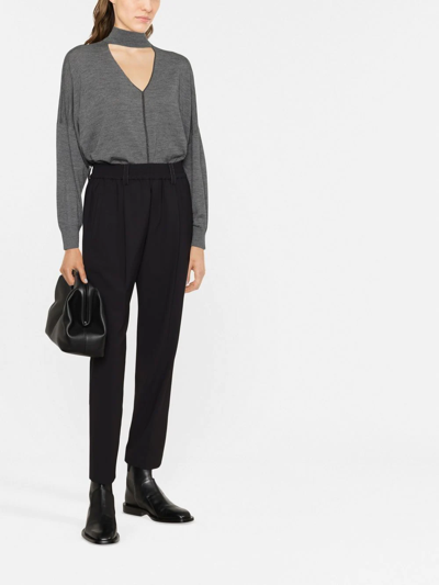 Shop Brunello Cucinelli High-waisted Tapered Trousers In Black