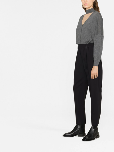 Shop Brunello Cucinelli High-waisted Tapered Trousers In Black